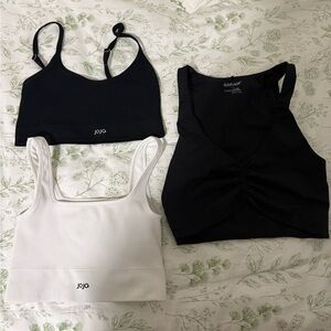 Joja and Garage Women's Black and White sports bras Set